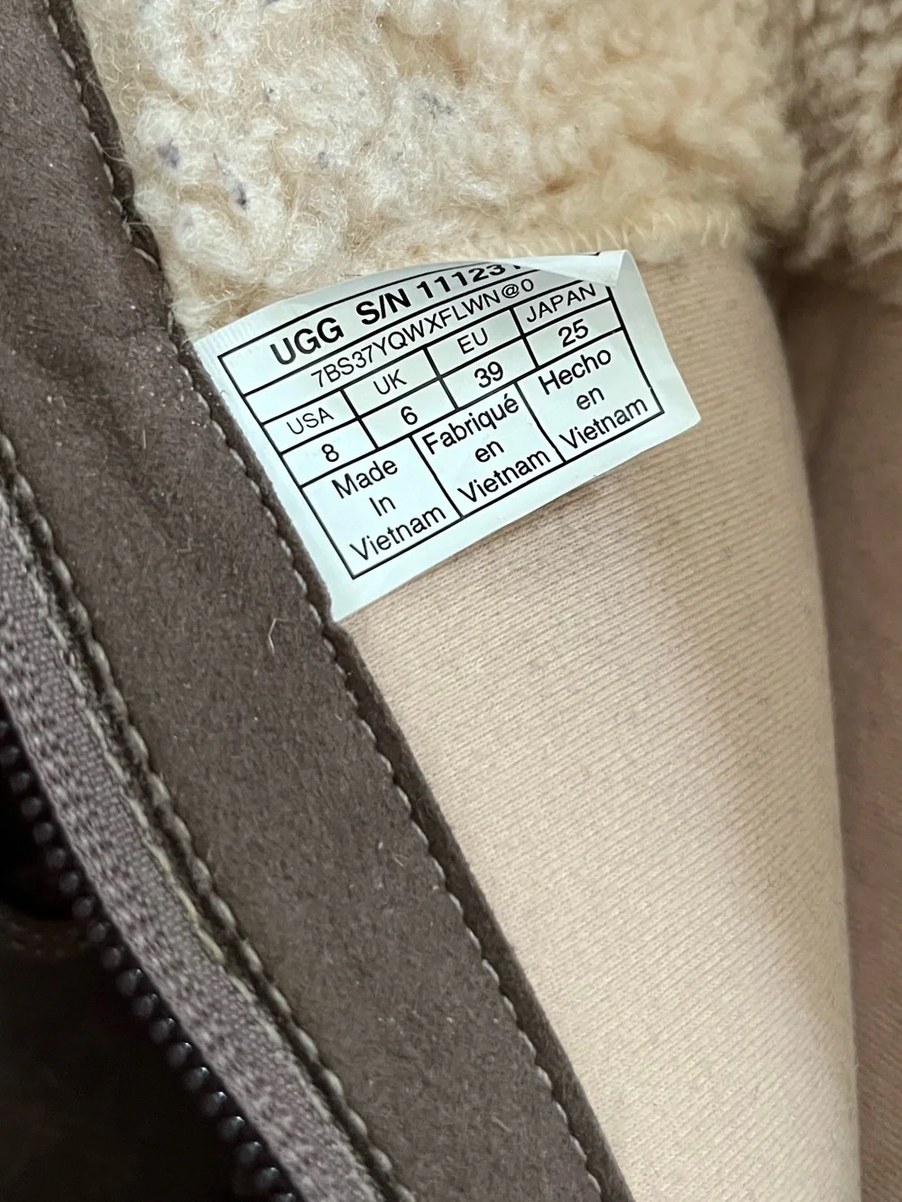 UGG Zarina Brown Suede & Leather Waterproof - Sheepskin Blend Lining Boots